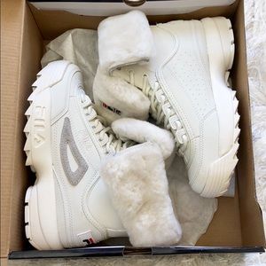 FILA Disruptor Shearling Boots  Size 6